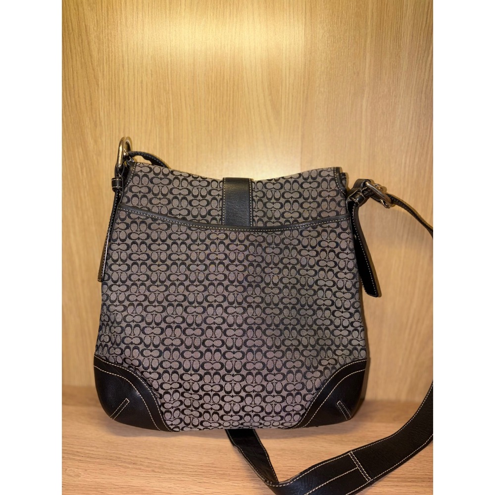 Coach Signature Jacquard Crossbody Bag Black - Picture 5 of 7